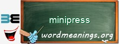 WordMeaning blackboard for minipress